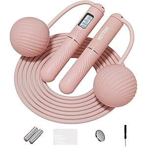 YOTTOY Cordless Ball-Weighted Jump Rope w/ LCD Display from $4.75