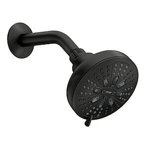 5" Moen Hydro Energetix Eight Function Showerhead (Matte Black) $13.50