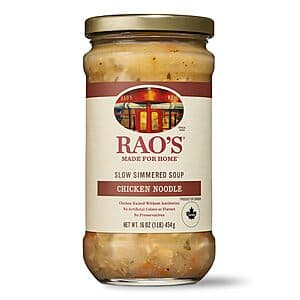 16-Oz Rao's Made for Home Soup: Chicken Noodle or Italian Wedding $3 w/ S&S