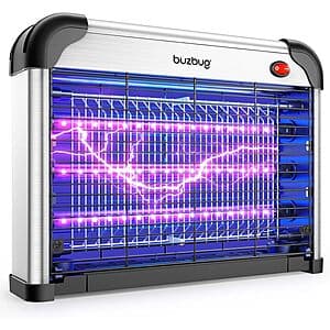 Buzbug LED Indoor Bug Zapper w/ 3x 3800V Bulbs $22