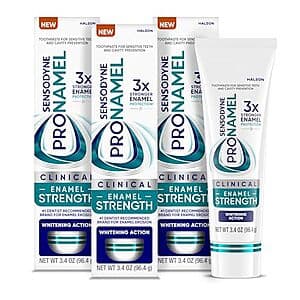 3-Pack 3.4-Oz Sensodyne Pronamel Clinical Enamel Strength Toothpaste $13.60 w/ Subscribe & Save