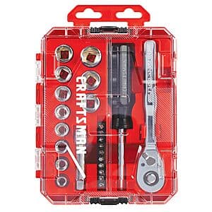 24-Piece CRAFTSMAN 3/8 Inch Drive SAE Mechanics Tool Set $20