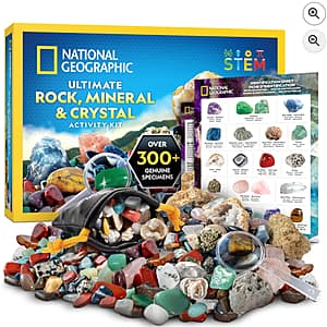 National Geographic 300+ Piece Rock, Mineral and Fossil Activity Kit $15
