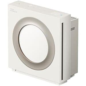 COWAY Airmega Mighty2 Air Purifier in beige color with compact tower design and control panel.