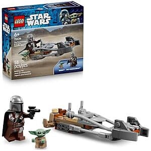 58-Pc LEGO Star Wars The Mandalorian & Grogu's Speeder Bike Building Toy $7