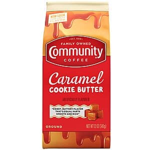 12-Oz Community Coffee Ground Coffee (Caramel Cookie Butter, Medium Roast) $3.30 w/ S&S