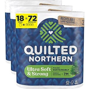 Select Locations: 18-Ct Quilted Northern Mega Rolls Toilet Paper $14 w/ Subscribe & Save