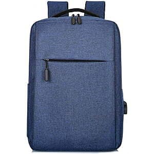 15.6" NIUTA Oxford Cloth Laptop Backpack w/ USB Charging Port (Blue) $8