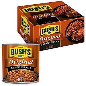 4-Pack 16oz Bush's Best Original Baked Beans $2.27 w/ S&S + Free S&H w/ Prime