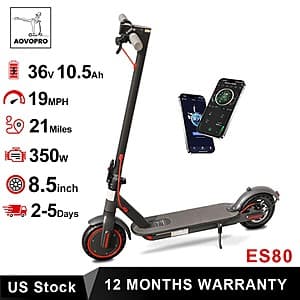 AOVOPRO ES80 350W Electric Scooter $116 + Free S&H
