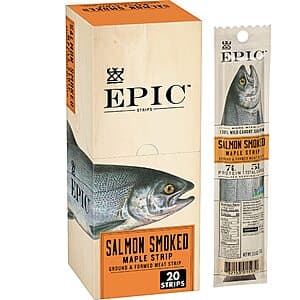 Select Accounts: 20-Ct 0.8-Oz EPIC Salmon Smoked Maple Strips $12.75 w/ S&S