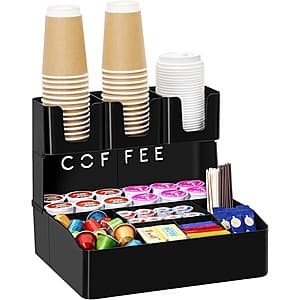 Lifewit 2-Tier Coffee Station Organizer w/ 10 Compartments $16