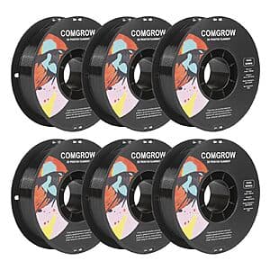 Amazon Business Accts: 6-Pk 1KG Comgrow 1.75mm PETG 3D Printer Filament $47.50 + Free S/H
