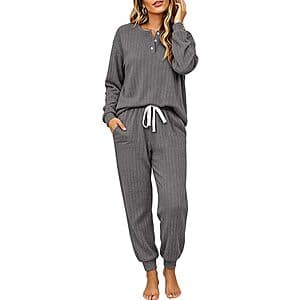 2-Pc Ekouaer Women's Knit Lounge Sets (various colors) $12