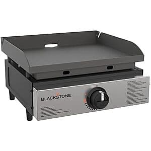 Blackstone 17-inch Omnivore Tabletop Portable Griddle with black finish and cooking surface, model BLK-2482.