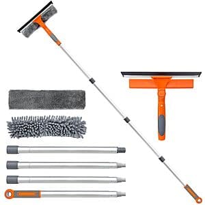 2-in-1 Artipoly Window Squeegee Cleaner w/ 65" Extension Pole & Adjustable Head $10.50