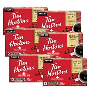 6-Pack of 12-Count Tim Hortons Original Blend Medium Roast K-Cup Pods $29.05 w/ Subscribe & Save