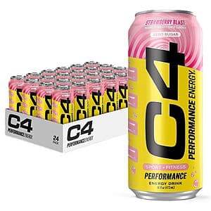 24-Pack 16-Oz Cellucor C4 Performance Zero Sugar Energy Drink (Strawberry Blast) $22.15 w/ Subscribe & Save