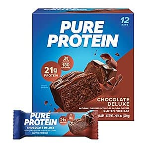 12-Pack 1.76-Oz Pure Protein Bars (Chocolate Deluxe) $7.50 w/ Subscribe & Save