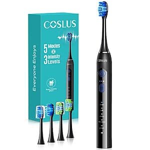 Prime Members: COSLUS Adults Sonic Electric Toothbrush (Black) $4 + Free Shipping
