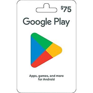 $75 Google Play Gift Card (Physical Card) + $7.50 Amazon Promotional Credit $75 + Free S/H