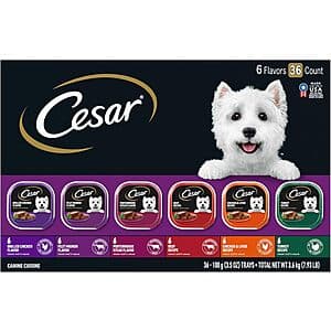 36-Pack 3.5-Oz CESAR Adult Wet Dog Food (6 Flavor Classic Variety Pack) $20.65 w/ Subscribe & Save