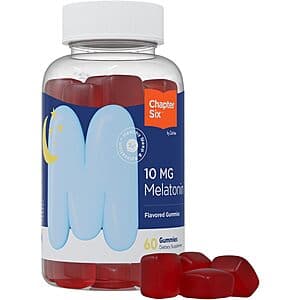 60-Count Zahler Chapter Six 10mg Melatonin Gummies $3