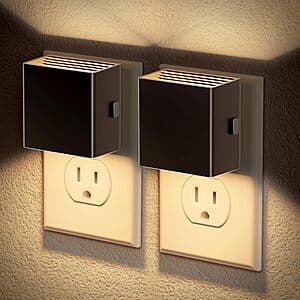 2-Pack JandCase Dimmable LED Wall Plug Night Lights w/ Light Sensor (various) $6