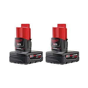 2-Pk Milwaukee M12 12V REDLITHIUM XC Extended Capacity 4.0 Ah Batteries $69 + Free S&H on $150+