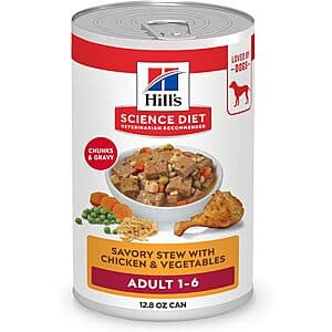 Select Accts: 12-Pk 12.5-13-Oz Hill's Science Adult Wet Dog Food (Various) from $15.50 w/ S&S + Free S&H