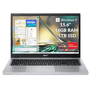 Refurb: Acer Aspire 3 Laptop: Ryzen 5 7520U, 15.6" FHD Touch, 16GB RAM, 1TB SSD $240 + Free Shipping