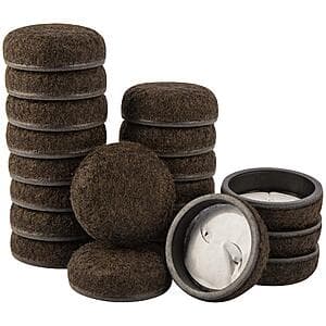 20-Pack 1.5" Super Sliders Formed Felt Floor Protector Furniture Pads (Brown) $5.80