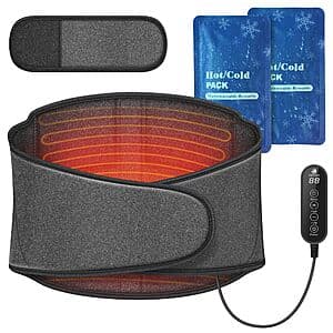 CooCoCo 2-in-1 Wearable Heating Pad & Ice Pack for Back Pain w/ 5 Heat Levels $20