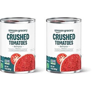 2-Pack 15-Oz Amazon Grocery Crushed Tomatoes in Puree $1.35 w/ S&S