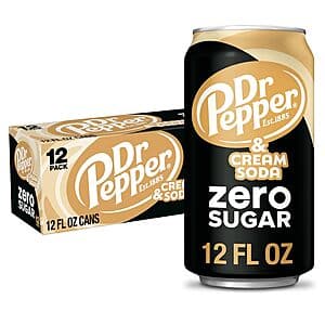 12-Pk 12-Oz Dr Pepper & Cream Zero Sugar Soda $4.75 w/ S&S