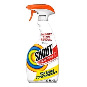 22-Oz Shout Active Enzyme Laundry Stain Remover Spray $2.65 w/ Subscribe & Save