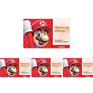 4-Pk $50 Nintendo eShop eGift Cards (Email Delivery) $170