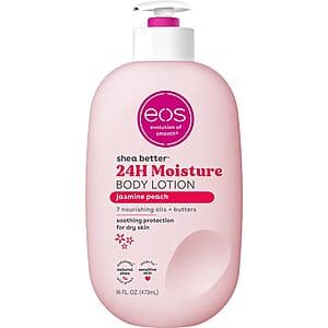 Select Accts: 16-Oz eos Shea Better 24 Hour Moisture Body Lotion (Jasmine Peach) $5.60 w/ S&S
