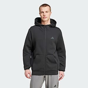 adidas men's full-zip track jacket in training style with visible branding and contemporary athletic cut.