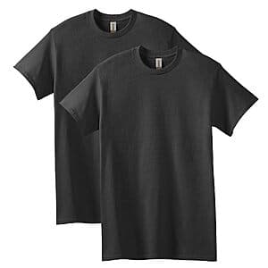 2-Pack Gildan Men's Heavy Cotton T-Shirt (Black) $4.95