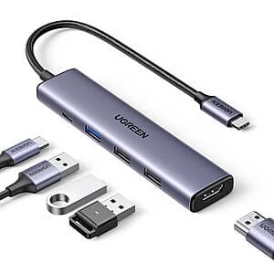 UGREEN 5-Port USB-C Hub w/ 4K HDMI/100W PD & 3x USB-A Ports $10.35