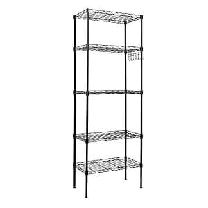 Ktaxon 59"x21"x11.5" 5-Tier Wire Shelving Rack (Black) $26.10