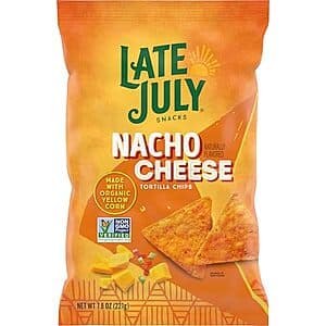 7.8-oz Late July Snacks Nacho Cheese Tortilla Chips $3