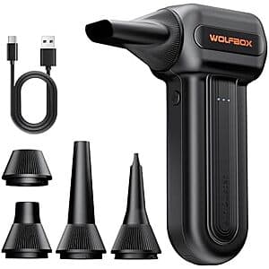 3-Speed Wolfbox MF60 Electric Compressed Air Duster w/ 5 Nozzles $30.40