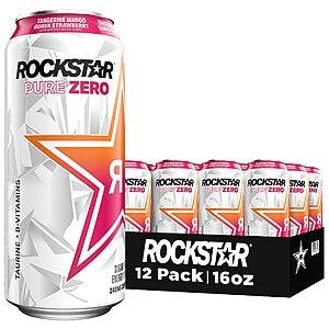 12-Pack 16-Oz Rockstar Pure Zero Energy Drink (Tangerine Mango Guava Strawberry) $14.25 w/ Subscribe & Save