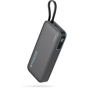 CUKTECH 20000mAh 45W Power Bank w/ Built-in USB-C Cable $18.90