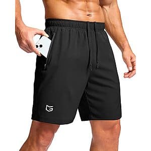 G Gradual Men's Quick Dry Athletic Shorts w/ Zipper Pockets (Various) $12.75