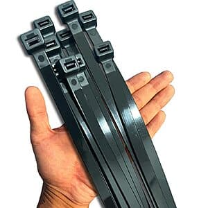 40-Pack 20" Heavy Duty Extra Large Black Zip Ties (250-lbs Tensile Strength) $4.95