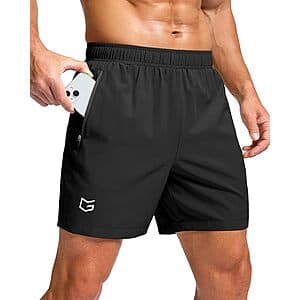 G Gradual Men's Athletic Running Shorts (5", 7", or 9" Inseam, Various Colors) $9.85