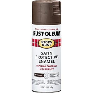 12-Oz Rust-Oleum Stops Rust Spray Paint (Satin Dark Brown) $3.35